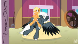 Size: 8000x4501 | Tagged: explicit, artist:vixkra, applejack, oc, oc:tempest streamrider, abdominal bulge, absurd resolution, age difference, ahegao, balls, barn, barn sex, canon x oc, clitoris, commission, creampie, crotchboobs, cum, female, filly, foal, foalcon, g4, horsecock, imported from derpibooru, male, mare, nipples, nudity, open mouth, pegasus, pegasus oc, penetration, penis, pony, pony on pony action, reverse cowgirl, sex, shipping, size difference, stallion, stallion on filly, straight, teats, tongue out, vaginal, vaginal creampie, vulva