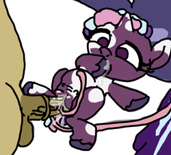 Size: 1650x1500 | Tagged: explicit, artist:paciblabber, 1000 hours in ms paint, age difference, anus, baby, baby pony, babycon, crotchboobs, drool, female, filly, foal, foalcon, g5, hoof sucking, horsecock, imported from derpibooru, male, newborn foal, nipples, nudity, penetration, penis, ponut, pony, pony on pony action, sex, simple background, spread legs, spreading, stallion, stallion on filly, straight, teats, umbilical cord, unicorn, vaginal, vaginal secretions, violette rainbow, vulva, white background