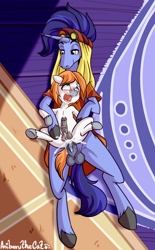 Size: 1236x2000 | Tagged: explicit, artist:anibaruthecat, oc, age difference, alternate version, anal, anal creampie, anal orgasm, bent spoon position, canon x oc, colt, creampie, cum, cum while penetrated, cumming, earth pony, erection, foal, foalcon, from behind, g4, gay, hands free, holding on, hoo'far, horsecock, imported from derpibooru, large penetration, lying down, male, nudity, old art, on back, orgasm, orgasm cumshot, penetration, penis, pony, sex, simultaneous orgasm, spread legs, spreading, stallion, stallion on colt, unicorn