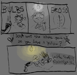 Size: 771x757 | Tagged: explicit, semi-grimdark, artist:sewnshutik, oc, oc:sewn shut, earth pony, earth pony oc, foal, foalcon, imminent rape, imminent sex, imported from derpibooru, intersex, lightbulb, nudity, oc only, pony, stitches, text, trauma, vulva