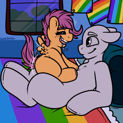 Size: 2000x2000 | Tagged: explicit, artist:gluttonace, scootaloo, oc, age difference, bedroom, canon x oc, commission, cowgirl position, drool, female, filly, foal, foalcon, g4, girl on top, imported from derpibooru, male, obscured penetration, pegasus, penetration, pony, sex, size difference, small wings, softcore, straight, vaginal, wings, wip, ych sketch, your character here