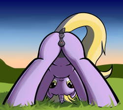 Size: 1335x1196 | Tagged: explicit, artist:cutelewds, anatomically correct, anus, butt, clitoris, crotchboobs, dark crotchboobs, dark genitals, dinky hooves, dock, female, foalcon, g4, imported from derpibooru, looking between legs, nipples, nudity, plot, pony, solo, solo female, tail, teats, unicorn, vaginal secretions, vulva, vulvar winking
