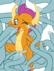 Size: 4409x5873 | Tagged: explicit, artist:don't mind me, consentacles, derpibooru exclusive, dragon, dragoness, female, foalcon, g4, horns, imported from derpibooru, nudity, show accurate, show accurate porn, simple background, smolder, solo, solo female, tentacle porn, tentacles, tentacles on female, transparent background, vulva, wings