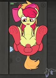 Size: 630x875 | Tagged: explicit, artist:dailevy, artist:jellytoy, apple bloom, abdominal bulge, age difference, anatomically incorrect, anus, applecest, balls, big macintosh, blushing, brother and sister, butt, deep penetration, dock, duo, earth pony, edit, female, filly, foal, foalcon, frog (hoof), g4, game, imported from derpibooru, incest, looking pleasured, lying down, male, nudity, open mouth, penetration, penis, plot, pony, reverse cowgirl, secret horse files, sex, ship:macbloom, shipping, siblings, smiling, spread legs, spreading, stallion, stallion on filly, straight, tail, underhoof, vaginal, vulva, who needs organs?