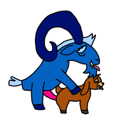 Size: 1000x1000 | Tagged: explicit, 1000 hours in ms paint, anonymous artist, crossover, crossover shipping, disney, duo, duo male, foalcon, g4, gay, goat, grogar, imported from derpibooru, male, nudity, penis, sex, shipping, simple background, source needed, valentino (wish), white background, wish (disney)