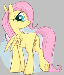 Size: 475x556 | Tagged: explicit, artist:mushy, fluttershy, aggie.io, anus, butt, female, filly, foal, foalcon, g4, imported from derpibooru, looking at you, looking back, nudity, pegasus, plot, pony, raised hoof, solo, solo female, spread wings, vulva, wings, younger