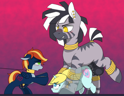 Size: 9000x7000 | Tagged: explicit, grimdark, artist:niggerdrawfag, oc, oc:ezekiel, oc:lefthighkick, oc:lyrical touch, age difference, ass up, balls, bdsm, blushing, chastity, chastity cage, collar, colt, crying, cuckold, cuckolding, face down ass up, female, filly, foal, foalcon, gold, gradient background, horsecock, humiliation, imported from derpibooru, large butt, leash, male, mind break, nudity, oc only, penetration, penis, penis size difference, pony, precum, sex, size difference, slave collar, slavery, stallion, stallion on filly, straight, the ass was fat, vaginal, vaginal secretions, wide hips, zebra, zebra on pony action, zebra supremacy, zebradom