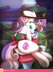 Size: 992x1346 | Tagged: explicit, artist:sip, sweetie belle, alternate version, anal creampie, anus, butt, chair, creampie, cum, cum on body, cum on horn, cum version, dock, female, filly, filly guides, foal, foalcon, g4, horn, implied straight, imported from derpibooru, looking back, magic, magic aura, nudity, patreon, patreon logo, plot, pony, scout uniform, sitting, solo, solo female, tail, the cmc's cutie marks, underhoof, unicorn, vaginal creampie, vaginal secretions, vulva