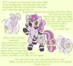 Size: 3000x2722 | Tagged: explicit, artist:feralkittyclawz, spoiler:comic, anus, blush lines, blushing, butt, crotchboobs, female, filly, foal, foalcon, g5, high res, idw, imported from derpibooru, nipples, nudity, plot, ponut, signature, skye, solo, solo female, tail, teats, unshorn fetlocks, vulva, zebra