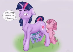 Size: 3508x2480 | Tagged: explicit, artist:ulaaviz, twilight sparkle, age difference, baby heart throb, bipedal, blowjob, chest fluff, cock nursing, crotchboobs, derpibooru exclusive, earth pony, female, filly, filly on futa, floppy ears, foal, foalcon, futa, futa on female, futa on filly, futa twilight sparkle, g1, g1 to g4, g4, g5, g5 to g4, generation leap, high res, implied cunnilingus, implied oral, implied sex, imported from derpibooru, intersex, mlp fim's thirteenth anniversary, nipples, nudity, oral, penis, pony, reverse foalcon, seashell (g5), sex, speech bubble, tail, tail aside, teats, twilight is a foal fiddler, unicorn, unicorn twilight