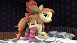Size: 3840x2160 | Tagged: explicit, artist:sporealtair, button mash, oc, oc:cream heart, 3d, age difference, anal, anal insertion, bed, blank flank, buttplug, canon x oc, clit piercing, clitoris, clothes, colt, colt on mare, crotchboobs, dildo, double penetration, earth pony, earth pony oc, female, foal, foalcon, g4, genital piercing, high res, imported from derpibooru, incest, insertion, legwear, male, mare, mother and child, mother and son, multiple penetration, nipples, nudity, penetration, piercing, pony, pony oc, reverse foalcon, sex, sex toy, ship:buttoncest, shipping, socks, source filmmaker, straight, straight shota, striped socks, thigh highs, vaginal insertion, vulva