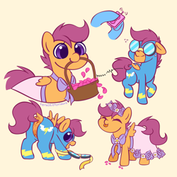 Size: 3000x3000 | Tagged: explicit, artist:feralkittyclawz, rainbow dash, scootaloo, :p, anus, basket, butt, clothes, dock, emanata, eyes closed, female, filly, flower filly, foal, foalcon, g4, goggles, high res, imported from derpibooru, mouth hold, nudity, pegasus, plot, ponut, pony, remote control, remote controlled vibrator, scootabutt, sex toy, simple background, sweat, sweatdrops, tail, tongue out, uniform, vibrator, vulva, wonderbolts uniform