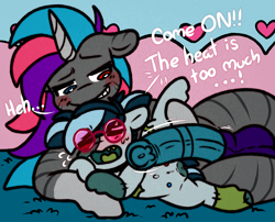 Size: 2000x1613 | Tagged: explicit, artist:faerienougat, oc, oc:faerie nougat, oc:lavender nougat, alicorn, alicorn oc, alicorn zony, asking for it, begging, demanding, estrus, female, filly, foal, foalcon, futa, futa oc, futa on female, futa on filly, glasses, horn, hybrid, imported from derpibooru, intersex, nudity, oc only, penis, pony, self paradox, selfcest, shipping, size difference, undead, wings, zombie, zombie pony, zony