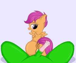 Size: 4176x3504 | Tagged: explicit, artist:trenody, scootaloo, oc, oc:green byte, age difference, alternate version, butt, commission, creampie, cum, cum version, female, filly, foal, foalcon, g4, grinding, imported from derpibooru, male, pegasus, plot, pony, spread wings, stallion, stallion on filly, straight, wingboner, wings, ych result