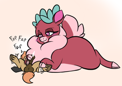 Size: 2388x1668 | Tagged: explicit, artist:steelsoul, oc, oc:himmel, balls, butt, canon x oc, community related, cum, deer, doe on colt, duo, foalcon, hoofjob, imported from derpibooru, lying down, nudity, penis, plot, pomfy (tfh), pony, prone, reindeer, sex, simple background, straight, straight shota, them's fightin' herds