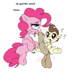 Size: 434x408 | Tagged: explicit, artist:myra, pinkie pie, baby, baby pony, babycon, balls, big penis, blushing, boop, colt, confused, dialogue, dickboop, earth pony, female, filly, foal, foalcon, g4, horsecock, hyper, hyper penis, imported from derpibooru, impossibly large penis, male, masturbation, musk, nudity, open mouth, penis, pony, pound cake, question mark, ship:pound pie, shipping, simple background, smelling, sniffing, spread legs, spreading, straight, straight shota, sweat, tongue out, white background