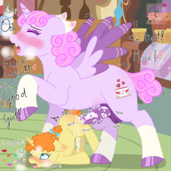 Size: 1400x1400 | Tagged: explicit, artist:fillysilly, oc, oc:lustfull desiree, age difference, ahegao, alicorn, alicorn oc, blushing, canon x oc, creampie, cum, cum on butt, cumming, derpibooru exclusive, doggy style, dripping, dripping cum, female, filly, foal, foalcon, from behind, futa, futa oc, futa on female, futa on filly, g4, good girl, hands free, horn, horsecock, implied impregnation, imported from derpibooru, intersex, markings, nudity, onomatopoeia, open mouth, orgasm, penetration, penis, pony, ponysona, praise, pumpkin cake, sex, shiny hooves, simultaneous orgasm, spread wings, sugarcube corner, text, this will end in pregnancy, tongue out, unicorn, vaginal, vaginal creampie, vaginal orgasm, wingboner, wings