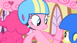 Size: 1280x720 | Tagged: explicit, apple bloom, pinkie pie, earth pony, edit, edited screencap, erection, exhibitionism, female, filly, foal, foalcon, futa, futa edit, futa pinkie pie, g4, helmet, horsecock, imminent oral, imminent sex, imported from derpibooru, intersex, my little pony: friendship is magic, nudity, penis, pony, public nudity, screencap, the cutie mark chronicles