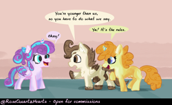 Size: 1965x1196 | Tagged: explicit, artist:rosequartzhearts, princess flurry heart, comic:flurry's playtime, alicorn, alternate version, anatomically correct, bisexual female, colt, colt on filly, crotchboobs, female, filly, filly on filly, foal, foalcon, g4, imported from derpibooru, lesbian, male, nipples, nudity, pegasus, penis, pony, pound cake, pumpkin cake, straight, unicorn, vulva