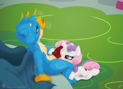 Size: 1200x867 | Tagged: explicit, artist:miniferu, sweetie belle, alternate version, blushing, clitoris, crotchboobs, cum, cum on body, cum on hair, cum on horn, cum on mane, cum on nose, cum version, cumming, duo, facial, female, filly, foal, foalcon, g4, gallus, griffon, heart, heart eyes, horn, imported from derpibooru, knot, male, mane, nipples, nudity, open mouth, oral, penis, penis on face, pony, public, sex, ship:gallbelle, shipping, spread wings, straight, tail, unicorn, vulva, wingding eyes, wings