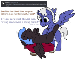 Size: 905x715 | Tagged: explicit, artist:thebathwaterhero, oc, oc:davi sinfalair, oc:tira moon, alicorn, alicorn oc, brother and sister, colt, colt on filly, duo, female, filly, foal, foalcon, horn, imported from derpibooru, impregnation, incest, lying down, male, oc only, on back, pegasus, pegasus oc, penetration, pony, sex, siblings, simple background, straight, transparent background, vaginal, wings