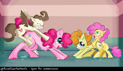 Size: 1905x1112 | Tagged: explicit, artist:rosequartzhearts, pinkie pie, age difference, brother and sister, cake twins, colt, colt on filly, creampie, cum, cumming, earth pony, eyelashes, female, filly, foal, foalcon, g4, group sex, imported from derpibooru, li'l cheese, male, mare, mare on colt, pegasus, penetration, pony, pound cake, pumpkin cake, sex, siblings, spread wings, straight, straight shota, trap, twins, unicorn, vaginal, wings