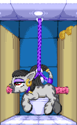 Size: 384x624 | Tagged: explicit, artist:zeka10000, oc, oc:desta, ahegao, animated, barbed penis, bathroom, bathroom stall, blowjob, bondage, commission, deepthroat, ear piercing, exhibitionism, female, filly, foal, foalcon, gif, glory hole, griffon, group sex, imported from derpibooru, male, multiple penetration, nudity, oc only, open mouth, oral, penetration, penis, piercing, pixel art, public bathroom, public sex, public use, red eyes, rope, rope bondage, sex, spitroast, straight, tail, threesome, toilet, tongue out, vaginal, zebra, zebra oc, zebrasub