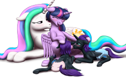 Size: 2575x1591 | Tagged: questionable, artist:vasillium, princess celestia, twilight sparkle, oc, oc:nox (rule 63), oc:nyx, alicorn, alicorn oc, bedroom eyes, blushing, breastfeeding, brother, brother and sister, closed mouth, colt, crotchboobs, cute, diaper, diaper fetish, eyebrows, eyelashes, eyes closed, eyes open, family, female, fetish, filly, foal, foalcon, folded wings, g4, happy, horn, implied foalcon, implied incest, imported from derpibooru, incest, kissing, lesbian, lying down, male, mare, momlestia, mother and child, mother and daughter, mother and son, neck kiss, nipples, non-baby in diaper, nostrils, nudity, nursing, nyxabetes, ocbetes, open mouth, parent and child, pony, pony oc, prince, princess, r63 paradox, royalty, rule 63, self paradox, self ponidox, ship:twilestia, shipping, siblings, simple background, sister, sitting, spread wings, student, suckling, teacher, teacher and student, transparent background, twins, wall of tags, wingboner, wings