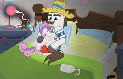 Size: 7738x4992 | Tagged: explicit, artist:gollygosh, sweetie belle, age difference, alternate version, an egg being attacked by sperm, anus, bed, bedroom, big dom small sub, blushing, butt, clothes, cowgirl position, creampie, cum, egg cell, father and child, father and daughter, female, filly, floppy ears, foal, foalcon, from front, g4, hands free, hat, hondo flanks, horn, horngasm, hornplay, imported from derpibooru, impregnation, inbreeding, incest, infidelity, lube, magic, male, moaning, no dialogue, nudity, open mouth, orgasm, penetration, penis, pillow, plot, plushie, pony, potion, sex, ship:sweetieflanks, shipping, show accurate, show accurate porn, simultaneous orgasm, spermatozoon, stallion, stallion on filly, straight, teddy bear, unicorn, vaginal, vaginal orgasm, vaginal secretions, vaginal secretions on penis, vector, vulva
