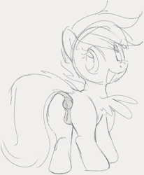 Size: 1306x1588 | Tagged: explicit, artist:dotkwa, scootaloo, anatomically correct, anus, butt, dock, female, filly, foal, foalcon, g4, gray background, grayscale, imported from derpibooru, looking at you, looking back, looking back at you, monochrome, nudity, pegasus, plot, ponut, pony, rear view, scootabutt, simple background, sketch, smiling, smiling at you, solo, solo female, spread wings, tail, vulva, wings