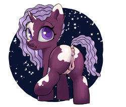 Size: 2600x2200 | Tagged: explicit, artist:dumbwoofer, anatomically correct, anus, butt, clitoris, crotchboobs, delicious flat crotch, dock, dreadlocks, female, filly, foal, foalcon, g5, high res, imported from derpibooru, looking at you, looking back, looking back at you, nipples, nudity, open mouth, pink genitals, plot, pony, raised hoof, raised leg, raised tail, simple background, solo, solo female, starry background, tail, teats, transparent background, underhoof, unicorn, violette rainbow, vitiligo, vulva