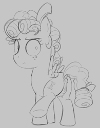 Size: 1153x1482 | Tagged: explicit, artist:dtcx97, anus, cozy glow, crotchboobs, dock, female, filly, foal, foalcon, freckles, g4, imported from derpibooru, looking at you, monochrome, nipples, nudity, pegasus, pony, raised hoof, sketch, solo, solo female, tail, vulva