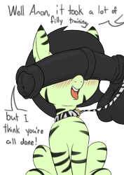 Size: 1000x1414 | Tagged: explicit, artist:happy harvey, oc, oc:filly anon, /trash/, age difference, balls, blushing, collar, dialogue, disembodied penis, earth pony, edit, female, filly, foal, foalcon, hooves, horsecock, imported from derpibooru, leash, male, nudity, open mouth, penis, penis on face, phone drawing, pony, prize on the eyes, simple background, size difference, stallion, stallion on filly, straight, striped, talking, these aren't my glasses, tongue out, transparent background, zebra, zebra edit, zebra stripes, zebra supremacy, zebradom, zebrified pony