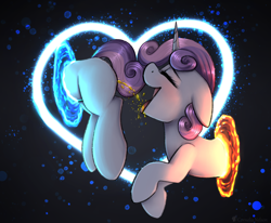 Size: 2247x1852 | Tagged: questionable, artist:cornelia_nelson, sweetie belle, blushing, cute, female, fetish, foalcon, g4, happy, imported from derpibooru, now you're thinking with portals, piss drinking, pissing, pissing on self, pony, portal, solo, solo female, source needed, unicorn, urine, useless source url, watersports