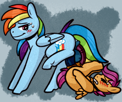 Size: 2000x1689 | Tagged: explicit, artist:faerienougat, rainbow dash, scootaloo, age difference, anal, butt, dickgirl, duo, female, filly, foal, foalcon, futa, futa on futa, futa rainbow dash, futa scootaloo, g4, imported from derpibooru, intersex, mare, mare on filly, mutual penetration, pegasus, penetration, plot, pony, sex, ship:scootadash, shipping