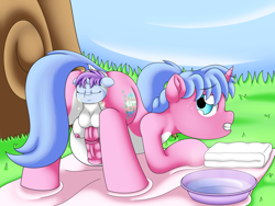 Size: 4000x3000 | Tagged: explicit, artist:pvryohei, oc, oc:main memory, anal birth, anus, baby, baby pony, balls, birth, birthing, butt, commission, crotchboobs, dock, female, foal, foalcon, futa, futa oc, giving birth, grass, gritted teeth, horsecock, imported from derpibooru, intersex, lake, looking back, nipples, nudity, oc only, outdoors, penis, plot, pony, pregnant, pregnant futa, pregnant trans female, pregnant transgender, sweat, tail, teeth, towel, trans female, transgender, transgender oc, tree, unicorn, water