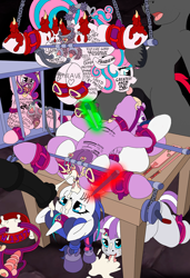 Size: 891x1300 | Tagged: explicit, artist:manifest harmony, princess flurry heart, shining armor, twilight sparkle, oc, fanfic:clocktower society, alicorn, anal creampie, anal insertion, anatomically incorrect, arm behind back, bdsm, blowjob, body writing, bondage, bound wings, bridle, brother and sister, butt, cage, candle, canon x oc, chastity, chastity belt, chastity piercing, clit piercing, clitoris, cock worship, collar, creampie, crotchboobs, cuckolding, cuckquean, cuffs, cum, cum in mouth, cumming, deepthroat, dildo, dildo gag, female, femsub, foalcon, fun for the whole family, g4, gag, genital piercing, gleaming shield, gleamingsub, heart, heart eyes, heart nostrils, horn, horn grab, horn ring, imported from derpibooru, incest, infidelity, insertion, jewelry, king sombra, labia piercing, lactation, licking, licking cock, licking cum, male, maledom, masochism, milk, milking, milking machine, nipple piercing, nipple torture, nipples, nudity, oral, paddle, pain, pen, penetration, penetration measuring tattoo, penis, pet bowl, pet play, pettwi, piercing, plot, pony, princess cadance, princess cuckdance, ring, ring gag, rule 63, sex, sex toy, shiningsub, ship:flurrybra, ship:somdance, ship:twibra, shipping, siblings, spread anus, spread pussy, spreader bar, spreading, straight, subdance, submissive, suspended, suspension bondage, tack, tally marks, teat piercing, throat bulge, tongue out, twicest, twilight velvet, twisub, unicorn, vagina, vaginal creampie, vaginal insertion, vaginal piercing, vulva, wall of tags, wax, wax play, weights, who needs organs?, wingding eyes, wings