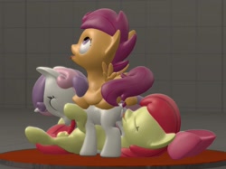 Size: 1922x1440 | Tagged: explicit, artist:sporealtair, apple bloom, scootaloo, sweetie belle, 3d, 69 position, anal, blowjob, butt, cmc threesome, cunnilingus, cutie mark crusaders, earth pony, eyes closed, female, filly, foal, foalcon, futa, futa apple bloom, futa filly, futa filly on filly, futa on female, futa scootaloo, g4, group sex, imported from derpibooru, intersex, nudity, oral, orgy, pegasus, penetration, penis, plot, pony, sex, ship:sweetiebloomaloo, spread wings, threesome, unicorn, vagina, wings