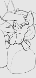 Size: 1080x2308 | Tagged: explicit, artist:howl echoes, apple bloom, blowjob, blushing, duo, earth pony, female, filly, foal, foalcon, g4, grayscale, hooves, human, imported from derpibooru, interspecies, monochrome, nudity, oral, penis, pony, sex, sketch, solo focus