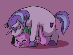 Size: 1541x1164 | Tagged: questionable, artist:raph13th, shining armor, spike, age difference, anal, commission, dragon, duo, duo male, foalcon, g4, gay, imported from derpibooru, infidelity, interspecies, male, penetration, pony, pony on dragon action, pseudoincest, sex, ship:spikemor, shipping, smiling, softcore, stallion, sweat, tongue out, unicorn, wingless spike