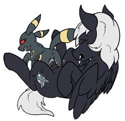 Size: 648x624 | Tagged: explicit, artist:thebathwaterhero, oc, oc:alex sinfalair, alternate version, anus, butt, creampie, cum, cum version, duo, female, foalcon, imported from derpibooru, impregnation, interspecies, male, nudity, oc only, pegasus, penetration, penis, plot, pokémon, pony, pony on pokémon action, sex, simple background, straight, transparent background, umbreon, vaginal, vaginal creampie, vulva, young