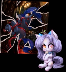 Size: 1001x1080 | Tagged: explicit, artist:darkstylerz, oc, oc:milhrena von krugens fldavnucl of smrt nemůže být poražena pouze odložena, oc:starlight blossom, advertisement, anal, anus, censored, commission, crossout, cute, damaged, ermak, female, foal, foalcon, imported from derpibooru, nudity, patreon, patreon preview, penetration, pony, sex, sitting, tentacle porn, tentacles, tentacles on female, vulva, ych result