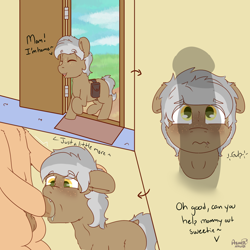 Size: 1000x1000 | Tagged: explicit, artist:ashersketch, oc, oc:asher streak, oc:phoebe streak, bad parenting, balls, blank flank, blowjob, blushing, colt, comic, dialogue, female, foal, foalcon, futa, futa oc, futa on colt, futa on male, imported from derpibooru, incest, intersex, male, mother and child, mother and son, nudity, oc x oc, oral, penis, phallic shadow, pony, sex, shipping