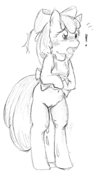 Size: 1038x1737 | Tagged: explicit, artist:seidouryu, apple bloom, bipedal, clothes, earth pony, fear wetting, female, fetish, filly, foal, foalcon, g4, imported from derpibooru, nudity, peeing from crotch, peeing on the floor, pissing, pissing on self, pony, potty failure, scared, shocked, simple background, solo, solo female, standing on two hooves, urine, vulva, watersports, wetting, white background