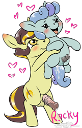 Size: 1145x1775 | Tagged: explicit, artist:multiverseequine, oc, oc:golden trim, oc:rocky (colt quest), after anal, after anal orgasm, aftersex, age difference, anal, anal creampie, balls, beady eyes, bipedal, blushing, circle of life, colt, colt quest, creampie, cum, cum string, cute, derpibooru exclusive, duo, ear blush, foal, foalcon, from behind, gay, heart, holding a pony, horn, horsecock, imported from derpibooru, large penetration, larger male, male, nudity, oc only, oc x oc, ocbetes, open mouth, orgasm, penetration, penis, pony, pony on pony action, sex, ship:goldenky, shipping, simple background, simultaneous orgasm, size difference, smaller male, smiling, stallion, stallion on colt, tongue out, transparent background, two toned mane, unicorn, unicorn oc