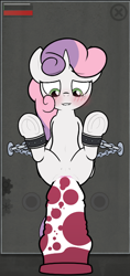 Size: 419x887 | Tagged: explicit, semi-grimdark, artist:dailevy, sweetie belle, aroused, big dildo, big penis, blushing, bondage, butt, chained, chains, crotchboobs, crying, cum, cum on penis, delicious flat crotch, dildo, dragon dick, dragon dildo, female, filly, foal, foalcon, frog (hoof), g4, horny, imminent sex, imported from derpibooru, impossible fit, insertion, just the tip, lip bite, nipples, nudity, pain, penis, plot, pony, restrained, restraints, secret horse files, sex toy, solo, solo female, teats, this will end in death, this will end in pain, this will end in tears, this will end in tears and/or death, underhoof, unicorn, vaginal insertion, vulva