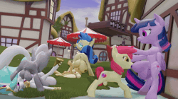 Size: 1920x1080 | Tagged: explicit, artist:clopmaestroman, apple bloom, applejack, princess celestia, twilight sparkle, oc, oc:milky way, 3d, alicorn, animated, anus, big crotchboobs, crotchboobs, foalcon, g4, huge crotchboobs, imported from derpibooru, milk, nipples, no sound, nudity, pony, sex, suckling, webm