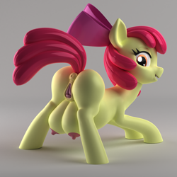 Size: 2000x2000 | Tagged: explicit, artist:argos90, apple bloom, 3d, anatomically correct, big crotchboobs, blank flank, clitoris, commission, crotchboobs, earth pony, female, foal, foalcon, g4, high res, huge crotchboobs, imported from derpibooru, impossibly large crotchboobs, nipples, nudity, pony, solo, solo female, spread legs, spreading, vulva, vulvar winking