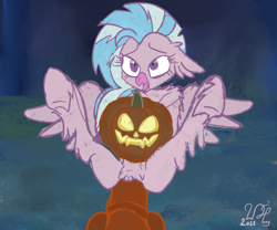 Size: 1232x1024 | Tagged: explicit, artist:ponycor, big penis, butt, clothes, costume, female, foal, foalcon, friendship university, g4, halloween, hippogriff, holiday, imported from derpibooru, looking at you, male, mlp fim's twelfth anniversary, my little pony: friendship is magic, nightmare moon, nightmare night, nightmare night costume, nudity, penetration, penis, plot, pumpkin, sex, silverstream, straight, trace, vaginal