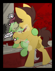 Size: 1300x1678 | Tagged: explicit, artist:sherathoz, oc, oc:watermelon success, age difference, anus, balls, bathroom, broken mirror, commission, duo, female, filly, foal, foalcon, heart, imported from derpibooru, male, missionary position, nudity, oc only, pegasus, penetration, pony, pony on pony action, sex, spread legs, spreading, stallion, stallion on filly, straight, vaginal, vaginal secretions